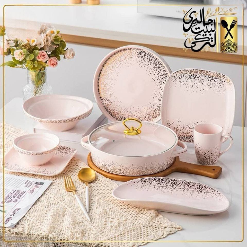 طقم عشاء 35 قطعه منقط 