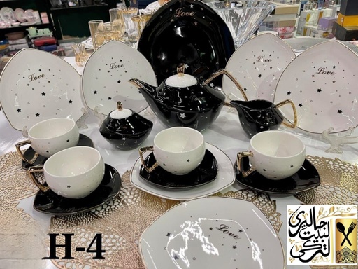 [52005503] طقم شاي وجاتوه بورسيلين 24 قطعه 