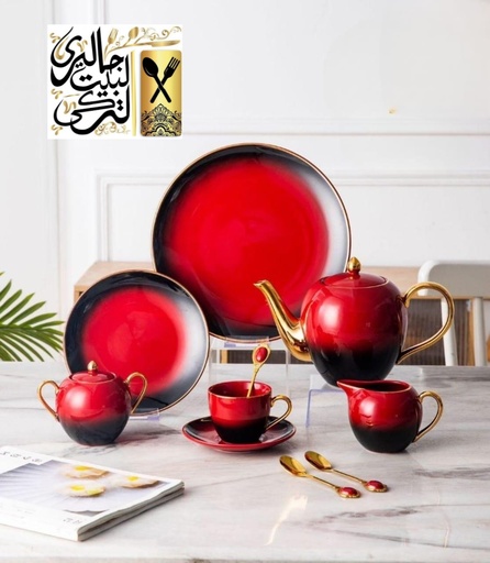 [59001311] طقم شاي وجاتوه بورسيلين 30 قطعه 